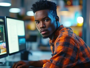 Sticker - Tech-Savvy Businessman in Modern Office