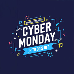 Flat design cyber monday banner