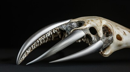 Sticker - Close-up of a Ferocious Animal Skull with Sharp Teeth