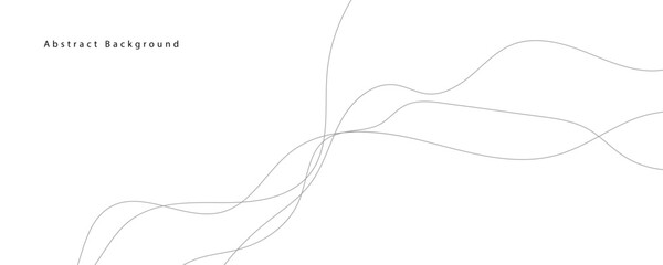 Poster - abstract vector grey wave lines on a white background