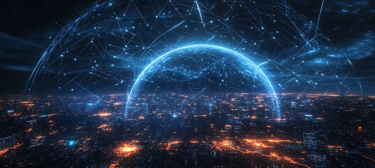 Poster - A futuristic world of interconnected smart cities and immersive virtual reality environments.







