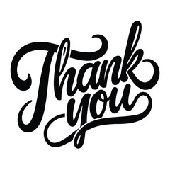 Thank You typography caligraphy vector png image vector on white background 