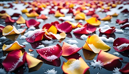 rose petals on a white background