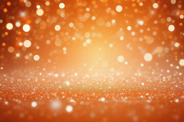 Wall Mural - Beautiful luxury gold bokeh on defocused emerald orange background.