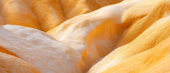 Wall Mural -  A tight shot of a yellow-white substance with a black-and-white object centered