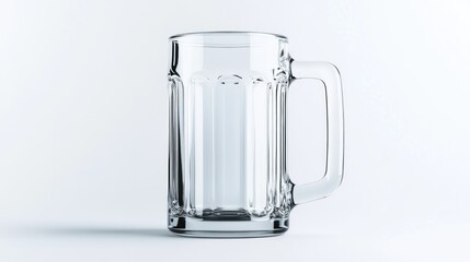 Wall Mural - Empty Beer Mug on White Background