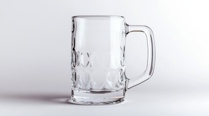 Sticker - Empty Glass Beer Mug on White Background