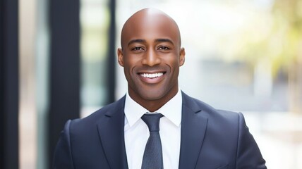 Poster - A man in a suit and tie is smiling and looking at the camera