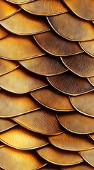   A close-up of a gold wallpaper adorned with various leaf sizes and shapes