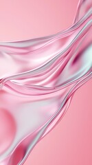 Wall Mural -   A close-up of a pink background with a wavy design at the top and bottom of the image