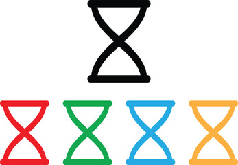Poster - colorful hourglass icon set in different colors isolated on white background . vector illustration