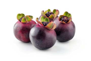 Sticker - Three purple fruits sit on a white surface