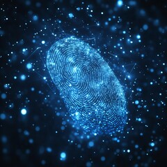 Poster - Futuristic Fingerprint Scan on a Technology Background, Concept for Biometric Security