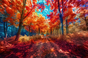 Poster - A scenic image of a winding path through a dense forest