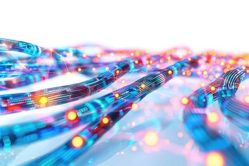 Poster - A close-up view of interconnected wires forming a network, suitable for use in illustrations and diagrams