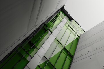 Aufkleber - A historic clock tower building with a green and white exterior, perfect for use in illustrations about time, architecture, or cityscapes