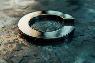 Poster - Close-up shot of a metal object lying on a surface, great for industrial or technical use