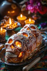 Aufkleber - A sweet treat with candles in the background, perfect for a festive occasion or as a decoration