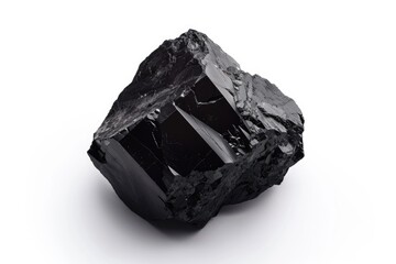 Aufkleber - A single piece of dark rock sits atop a clean white surface
