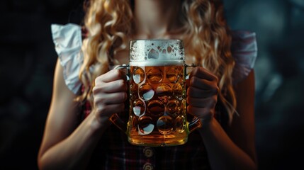 Wall Mural - A person enjoying a cold beer with friends or alone at home