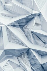 Aufkleber - A collection of white geometric shapes stuck to a wall, perfect for use in interior design or architecture illustrations