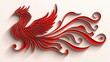 © Kittipong - Red Phoenix Bird Paper Cut Art