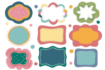 Poster - A collection of colorful picture frames on a white background