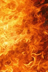 Poster - Close-up shot of a flame against a dark backdrop, ideal for use in designs related to warmth, energy, or dramatic lighting