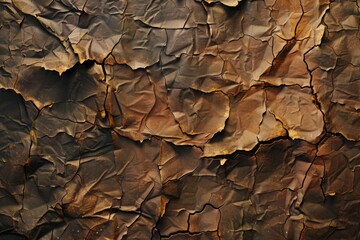 Poster - A close-up shot of a piece of brown paper with texture and creases