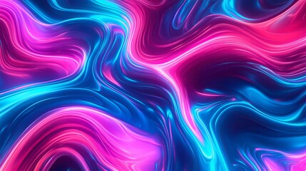 Wall Mural - Abstract background with blue purple neon waves in a generative algorithm.