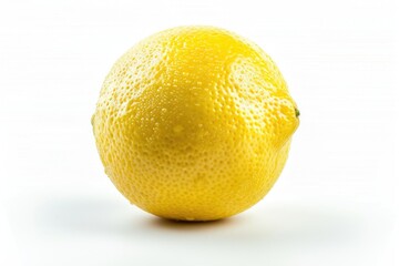 Poster - A fresh lemon slice on a clean white surface, perfect for food photography or product display