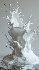 Wall Mural - Milk Splash: Abstract White Liquid Texture