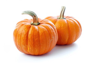 Poster - Freshly harvested pumpkins on a clean white surface