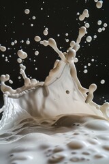 Poster - A splash of milk on top of a table, perfect for cafe or restaurant scenes