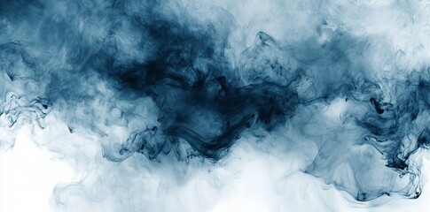 Background is abstract watercolor paint painted in deep blue hues with liquid fluid grunge texture for banners and backgrounds