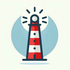  Lighthouse icon isolated on white background