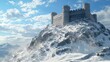 © Adnan saheem - A stone fortress atop a snowy mountain, its walls impervious to the freezing winds and snow, symbolizing strength and endurance through the ages