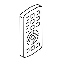 Wall Mural - A flat design icon of remote