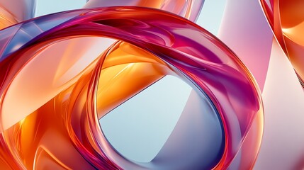 Wall Mural - Abstract colorful 3d render of glowing, swirling shapes.