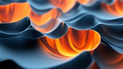 Wall Mural - Abstract blue and orange wave background.