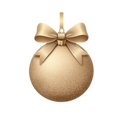 Wall Mural - isolated golden christmas ball decoration on transparent background. christmas tree decoration with 