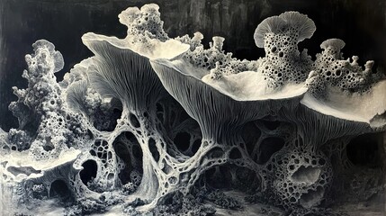 Wall Mural - Close-Up of a Mushroom with Intricate Details