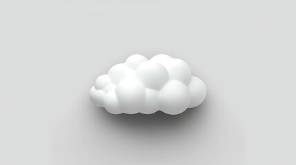 Poster - A simple white cloud shape against a white background.