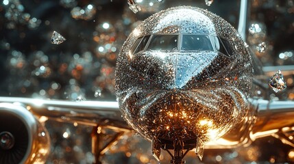 Wall Mural - diamond airplane: a futuristic vision of luxury travel