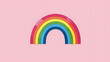 © Elnare - A rainbow graphic on a pink background.
