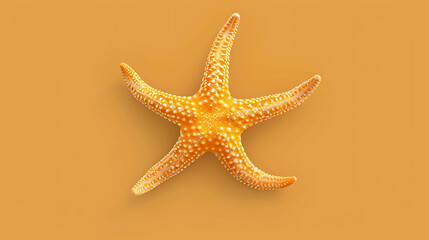 Poster - A single starfish on a yellow background.