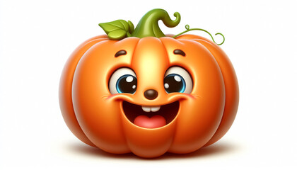 Wall Mural - Funny pumpkin cartoon with smiling face. Halloween time