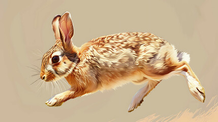 Wall Mural - A rabbit leaping through the air.