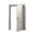 © stockpro - A modern white door slightly ajar, revealing a dark backdrop, symbolizing mystery and transitions.