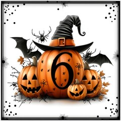 Canvas Print - Halloween Pumpkin Number Six